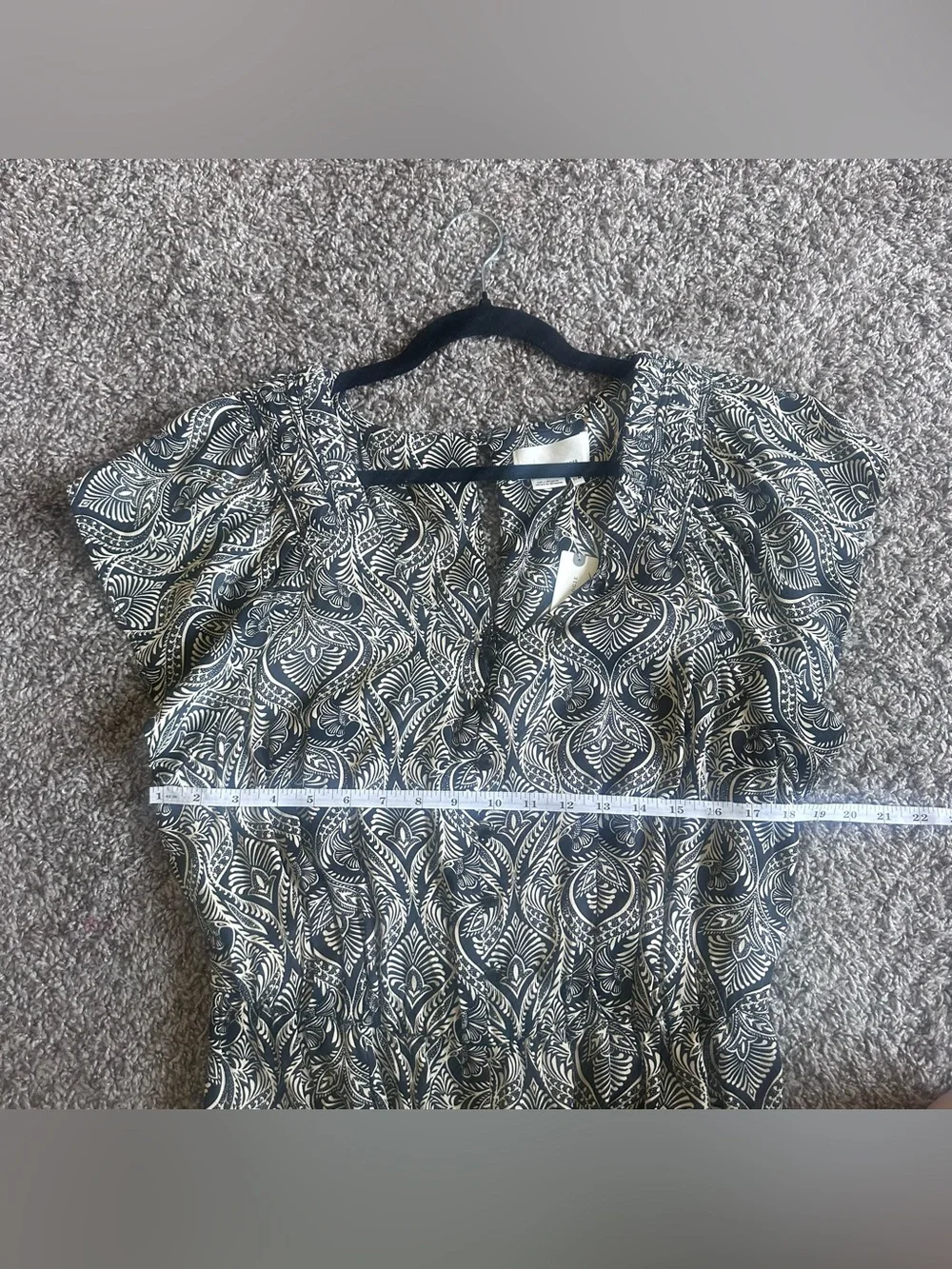 Anthropologie Black & White Paisley Print V-Neck Jumpsuit - Picture 10 of 10
